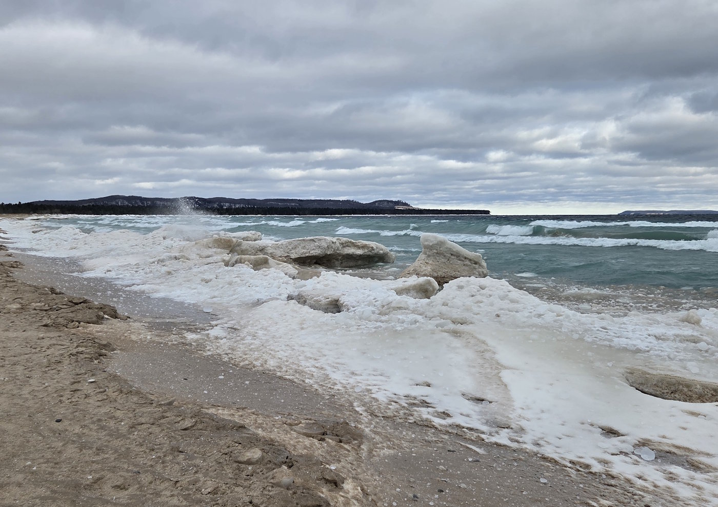 An Icy Walk on the Beach